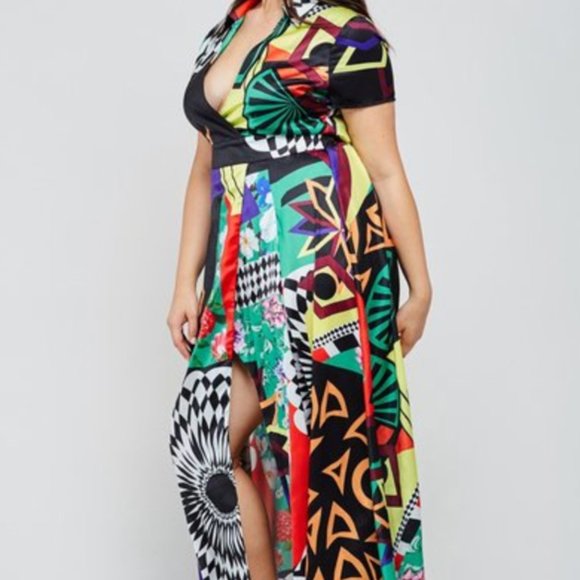 Multi Pattern Maxi Dress - Picture 2 of 4